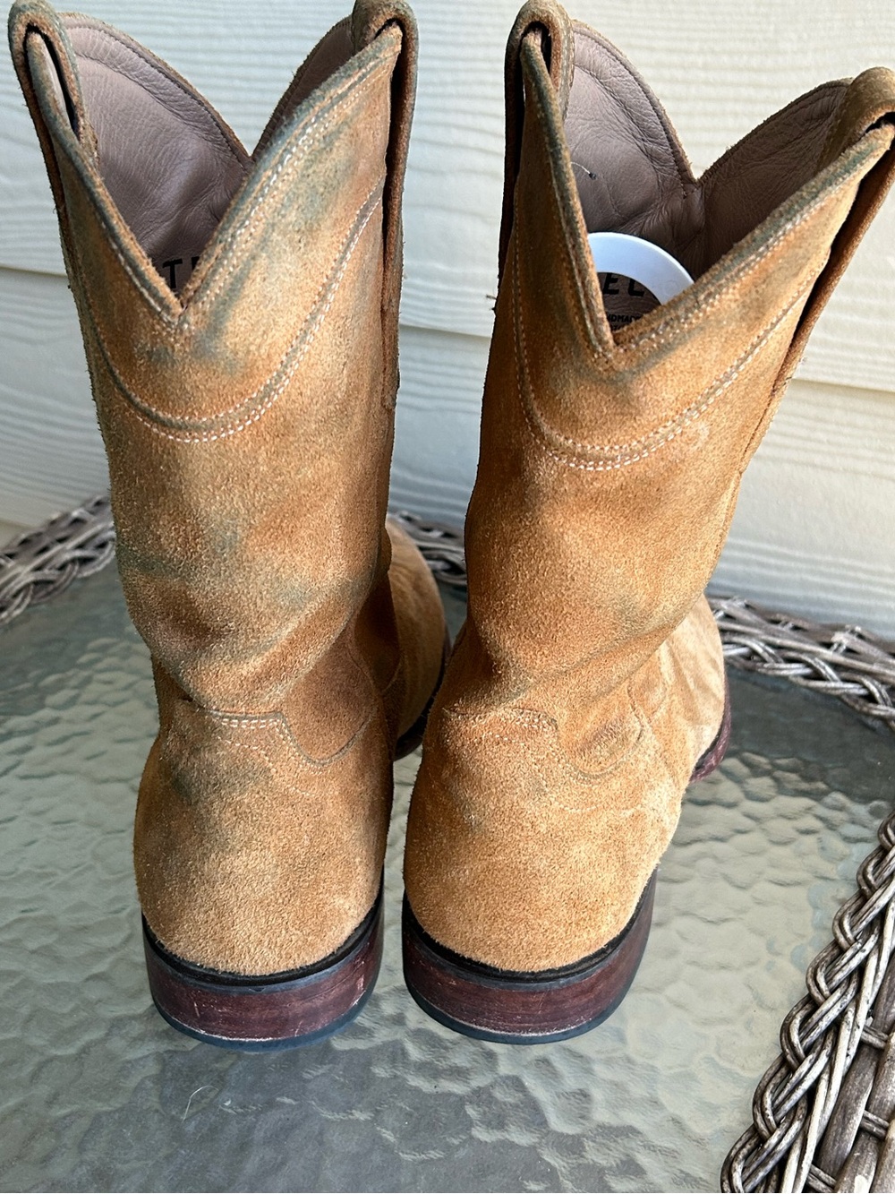 Men’s TECOVAS “Shane” Suede Leather Roper Western Boots sz 11 D - Picture 4 of 12